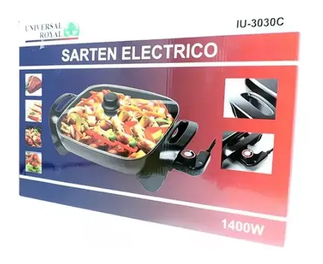 Sarten Asador Electrico 1400w Universal Royal Negro