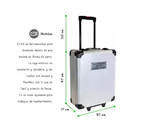 Maleta Set De Herramientas 187 Pcs Kit De Copas