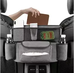 Bolsa Organizadora Para Silla Auto Soporte Para Accesorios Color Gris Oscuro