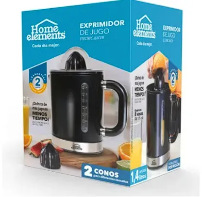 Exprimidor De Jugo 1,4 Litros Negro 8 Vasos Home Elements