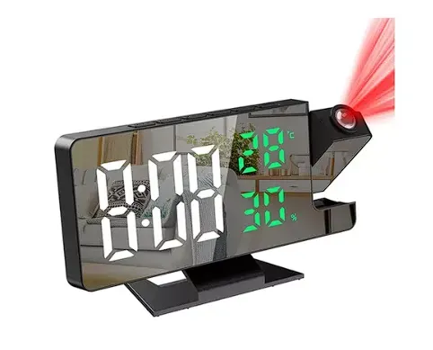 Reloj Digital Led Proyector Con Pantalla De Temperatura