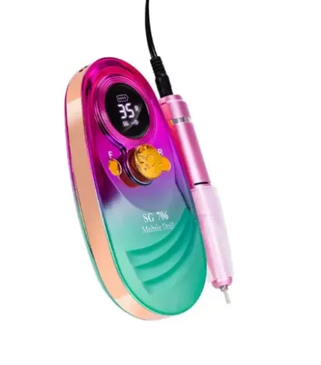 Pulidor Manicure SG-706 y broca Tornasol rosa-verde/azul-rosa/naranja-rosa
