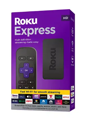 Roku Express 2024 Hd Dispositivo De Streaming Color Negro De Control Remoto Estándar