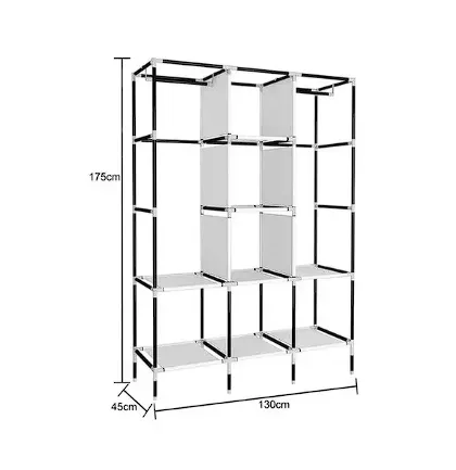 Armario De Tela Armable De Estructura Metálica Tres Cuerpos