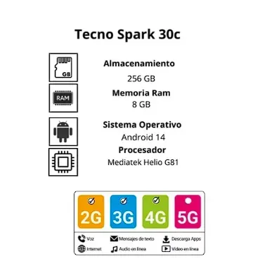 Celular Tecno Spark 30 256 Gb 8 Ram + Obsequio