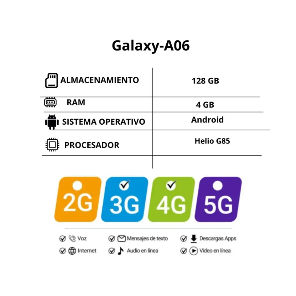 Celular Samsung A06 4/128GB Azul