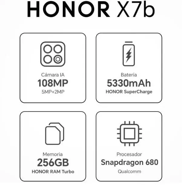 Celular Honor X7B 8/256GB Plata 