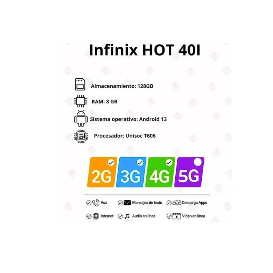 Celular Infinix Hot 40i 8/256GB Negro  