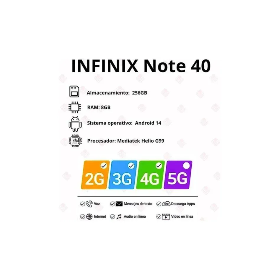 Celular Infinix Note 40 8/256GB Verde