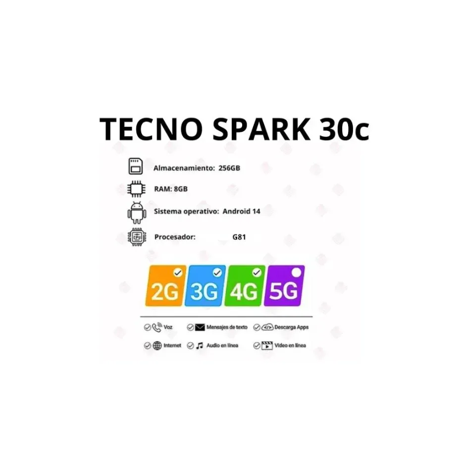 Celular Tecno Spark 30c 4/256GB Negro