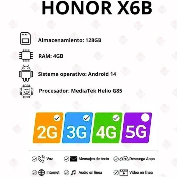 Celular Honor X6B 6/256GB Morado 