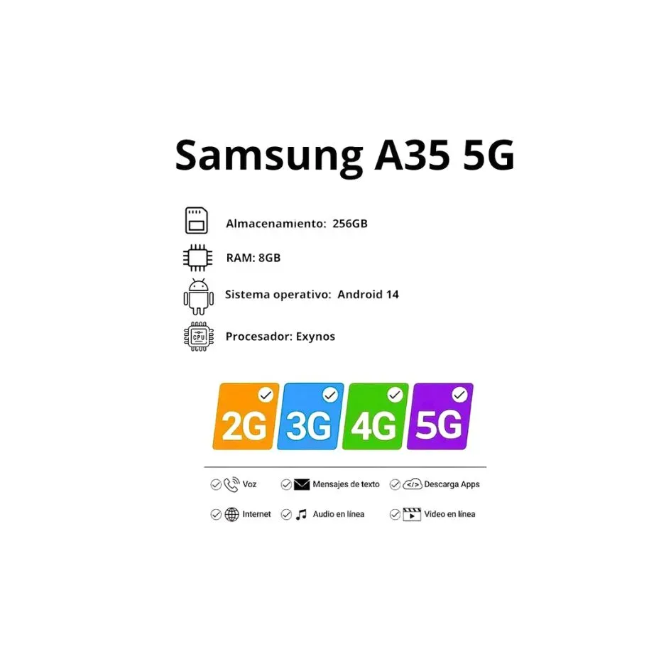 Celular Samsung A35 5G 8/256GB Negro