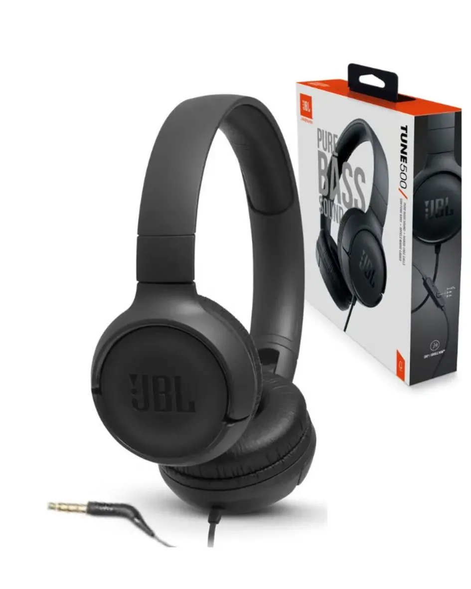 Audifonos Diadema Alambrico JBL Tune 500 Negro