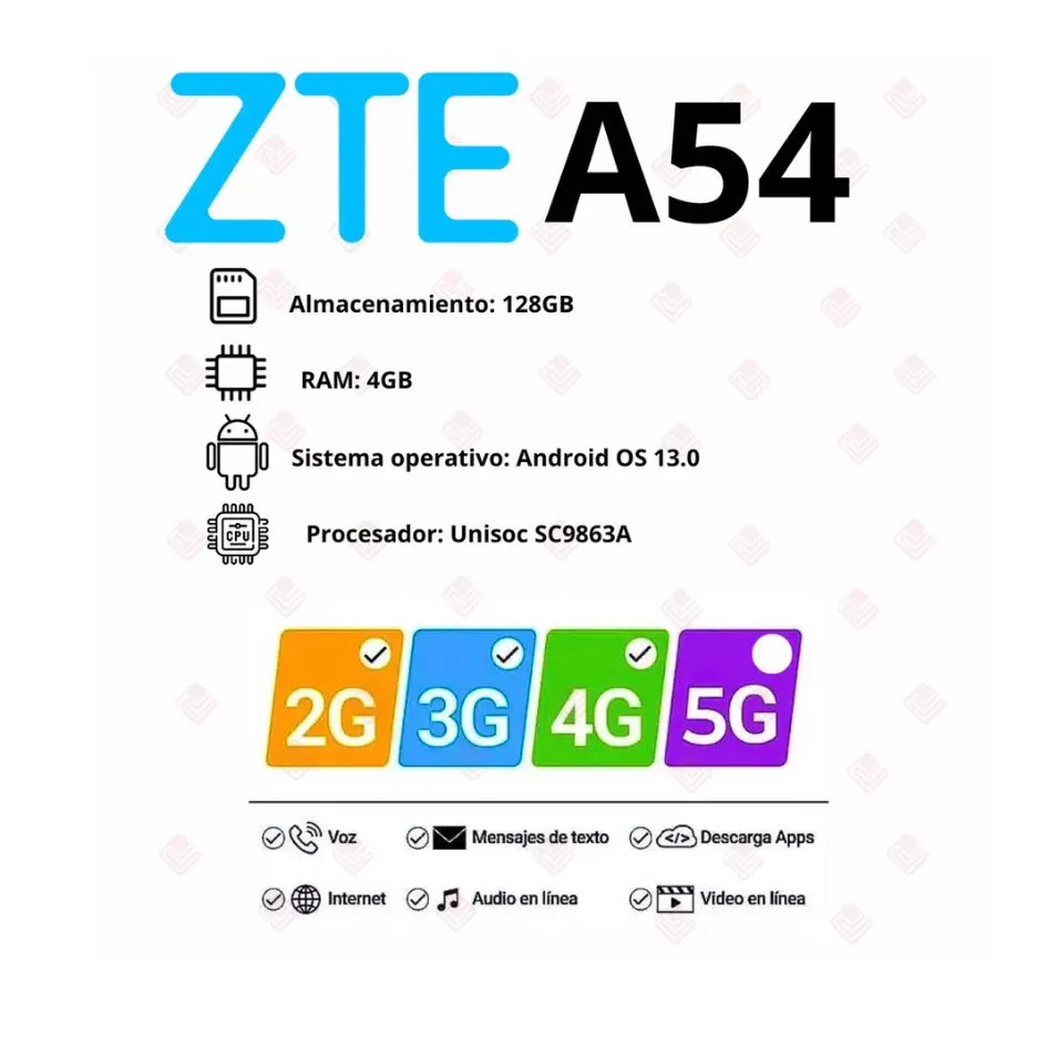 Celular Zte A54 4/128GB Azul 