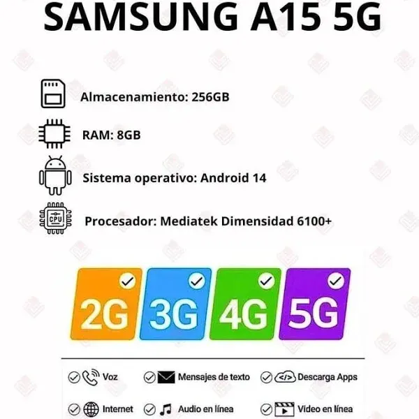 Celular Samsung A15 8/256GB 5G Azul 