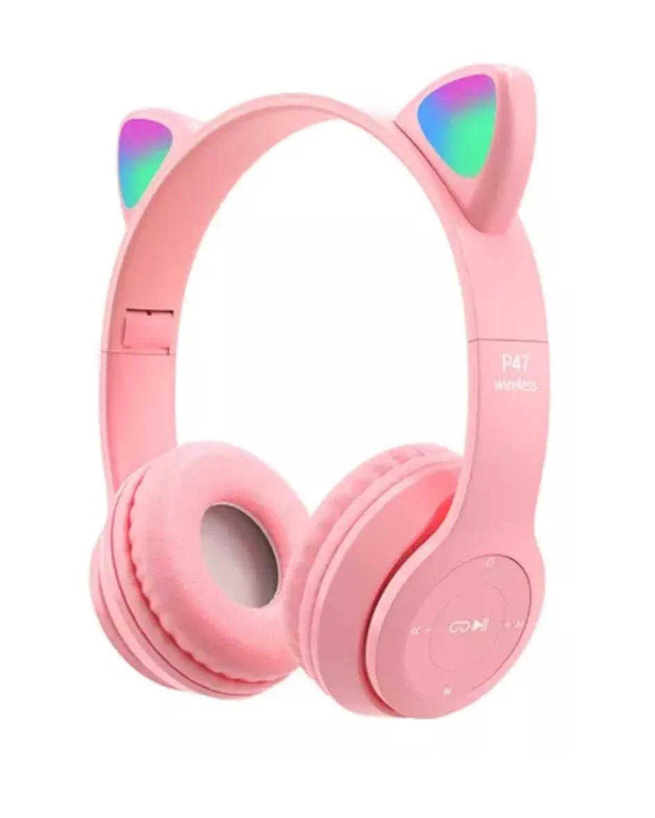 Audifonos Diadema Cat Mini Bluetooth Rosado