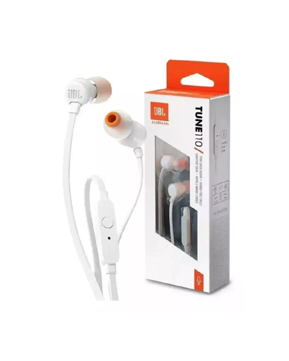 Audifonos De Cable JBL Tune 110 Blanco 