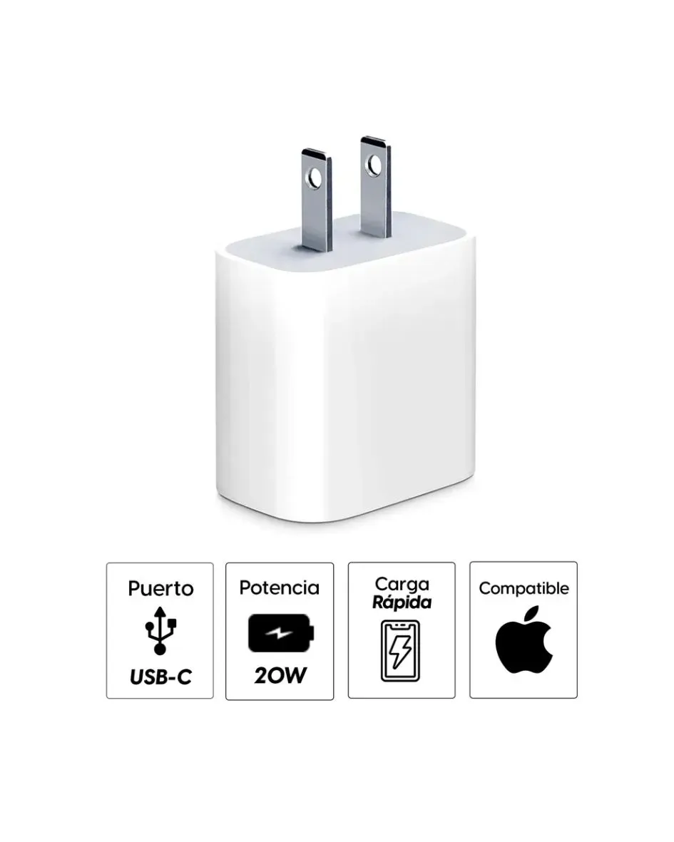 Cubo Cargador Apple 20W Blanco  