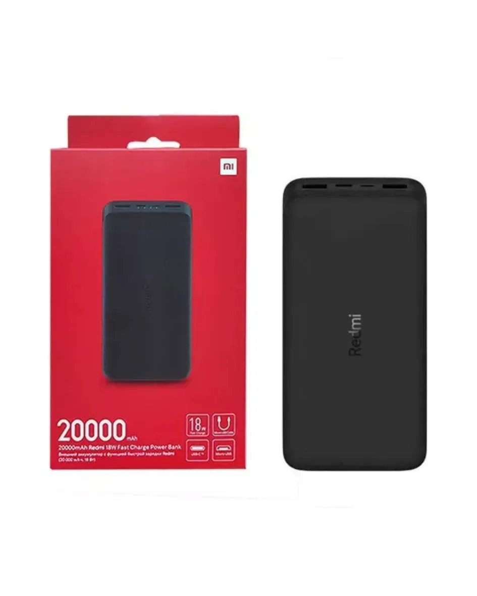 Power Bank/Batería Portátil 20.000Mah Xiaomi Negra