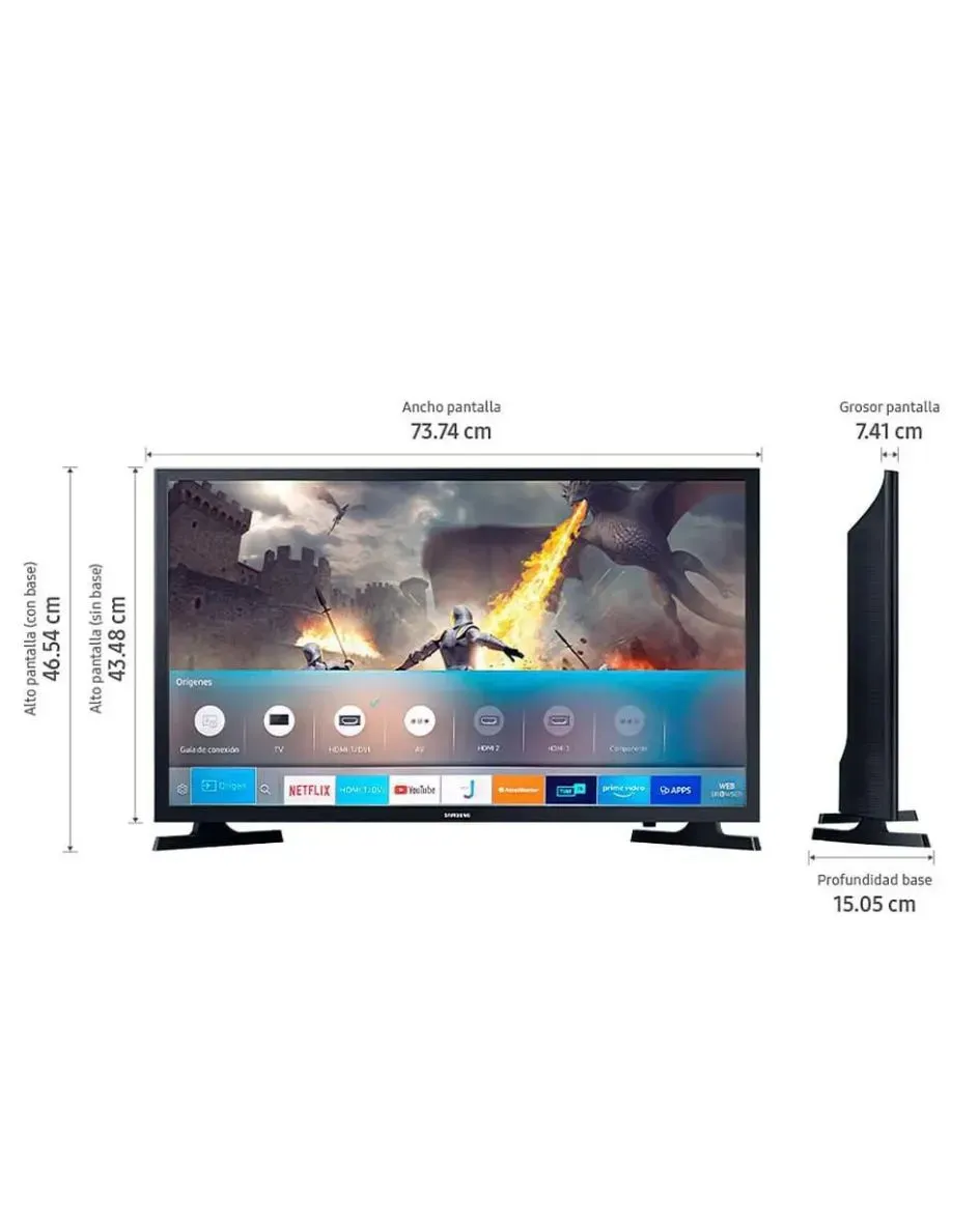 Televisor Smart Samsung Tv 32" HD T4300 Negro 