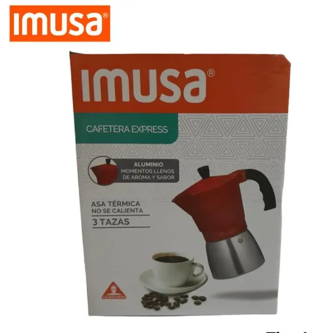 Cafetera Italiana IMUSA 3 Tazas Aluminio Roja