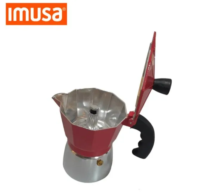 Cafetera Italiana IMUSA 3 Tazas Aluminio Roja