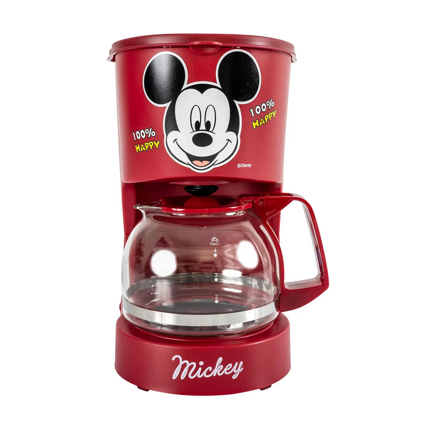 Cafetera KALLEY 4 Tazas Mickey Mouse De Disney K-DMCM4 Rojo