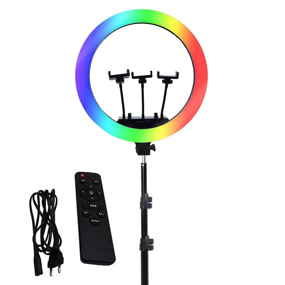 Aro De Luz RGB (45 cm) + Trípode Para Selfie Aro45cm