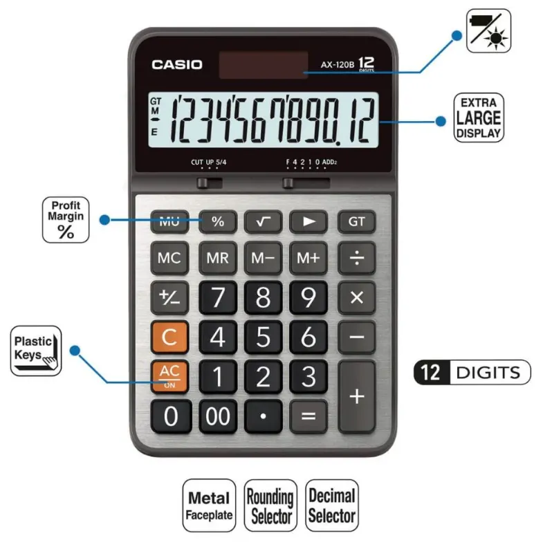 Calculadora Escritorio Casio (T-M) Ref: AX-120B