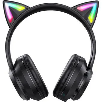 Audifonos Gamer Onikuma Original B90 Con Orejas Negra Bluetooth Rgb