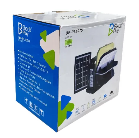 Radio Parlante, Planta Solar Recargable Bt Am, Fm (T-M) Ref: BP-PL107S