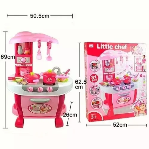 Juguete Set Cocina Infantil Con Horno Luz Sonido Ollas Chef