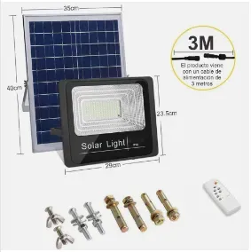 Reflector Panel Solar, Lampara Led, Control Remoto 300w (Huge) Ref: GD-758