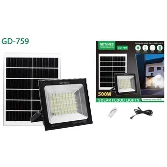 Lámpara Solar De 500w Con Panel Solar y Control Remoto GD-759