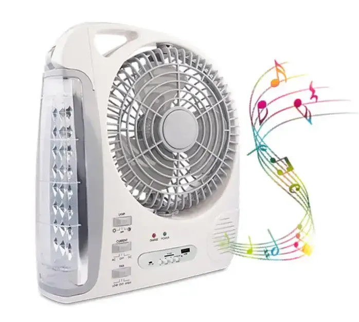 Ventilador Recargable 16", 6 En 1,Bt, Fm, Led  GDTimes (T-M) Ref: GD-8028