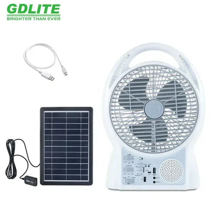 Ventilador Recargable Solar 6 En 1 GdTimes (T-M) Ref: GD-8029