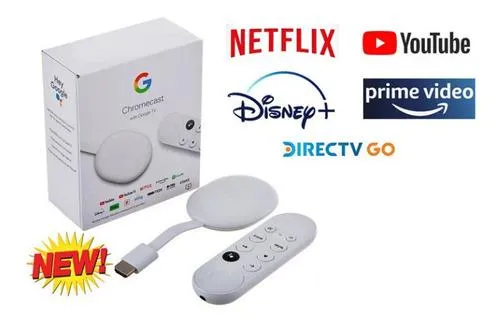 Chromecast 4k 4ta Generación Original Control Voz Google Tv Smar Tv