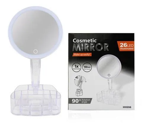 Cosmetic Mirror Hh098 - Espejo 26 Led Make Up Rota 90 Grados