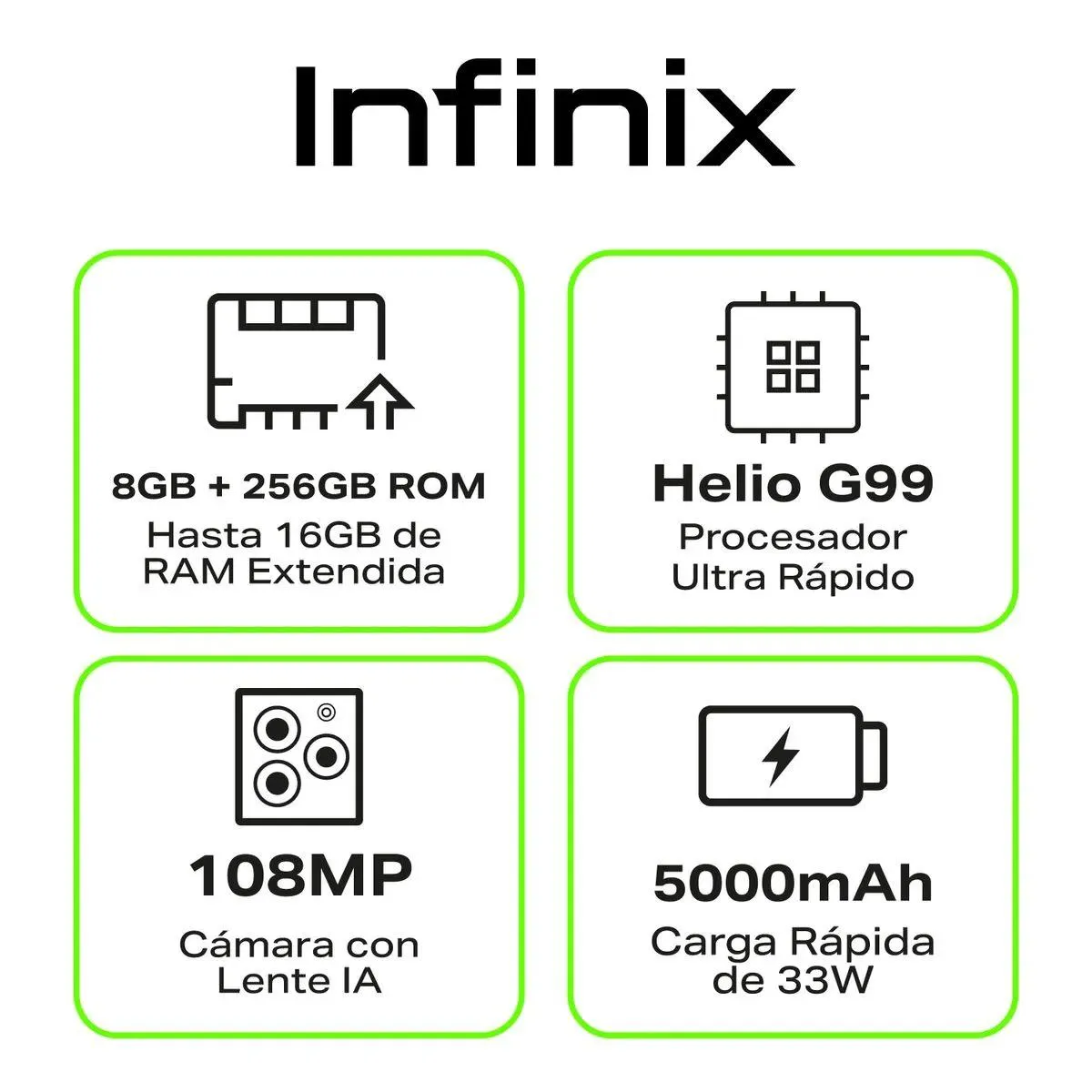 Celular Infinix Hot 40 Pro 6.78" 256GB 8Gb Negro + Audífonos