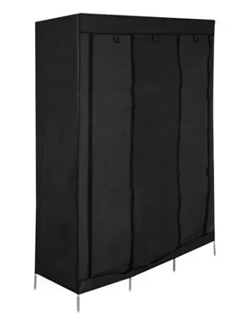 Closet Armario Desarmable 3 cuerpos Con Forro Color Negro  (Impor H) Ref: Imp-3cuerpos