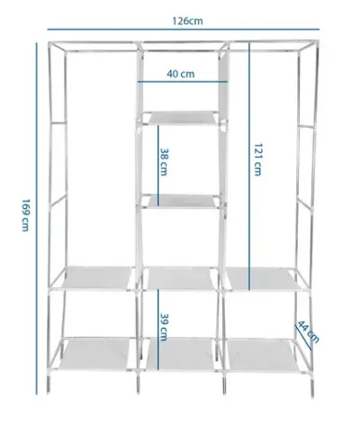 Closet Armario Desarmable 3 cuerpos Con Forro Color Negro  (Impor H) Ref: Imp-3cuerpos