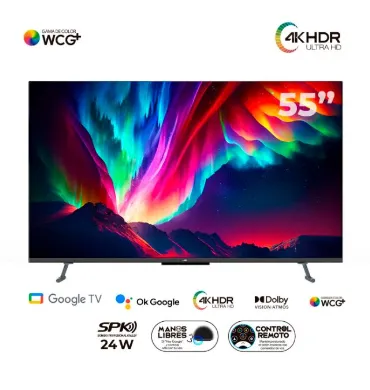 Televisor Smart Tv 55" Qled 4K Google Tv Kalley (T-M) Ref: K-ATV55UHDQ 