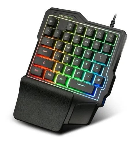 Teclado Gamer Una Mano 35 Teclas K7 Retroiluminado Membrana