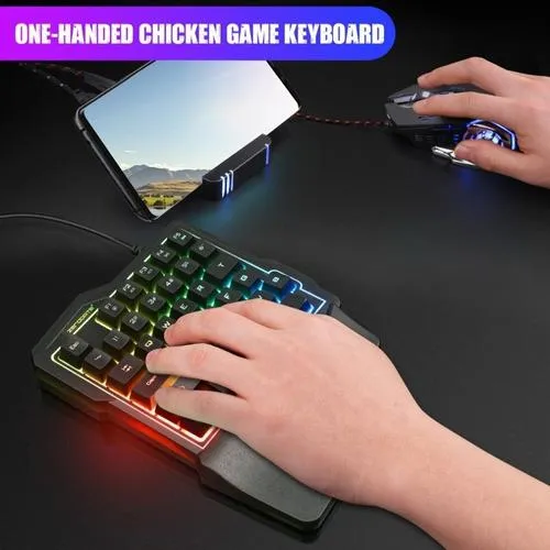 Teclado Gamer Una Mano 35 Teclas K7 Retroiluminado Membrana