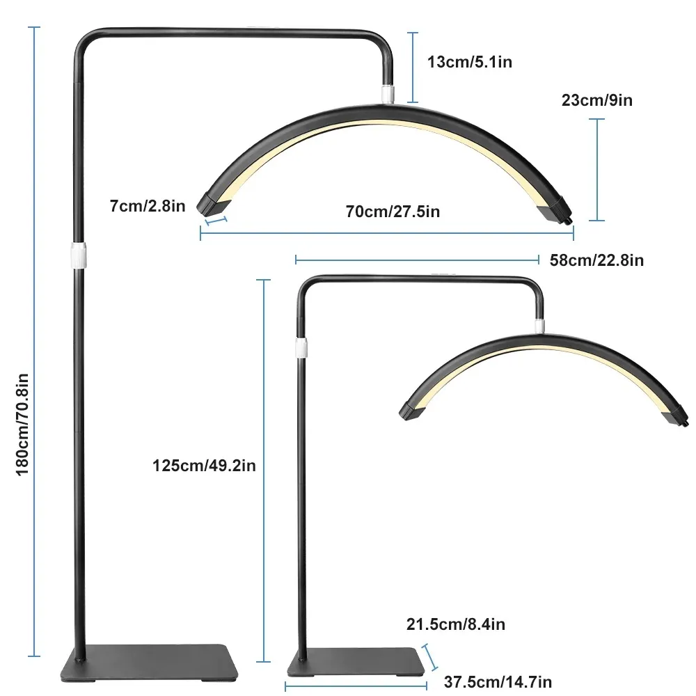 Lámpara Luz Led De Pestañas Con Forma De Media Luna Para Salón 28" Mluna28