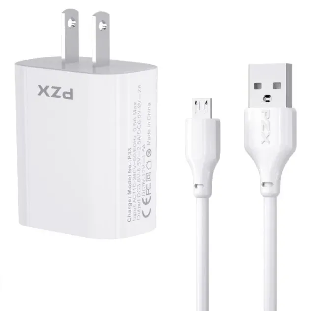 Cargador Para Celular Con Cable 25W QC 5.0 Pzx (T-M) Ref: P33-TC