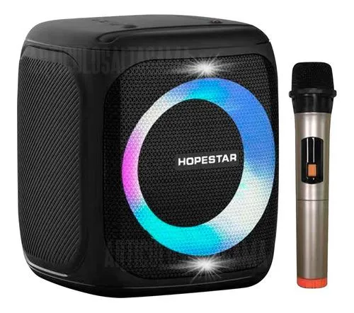 Parlante Portatil Bluetooth Hopestar + Microfono Inalambrico