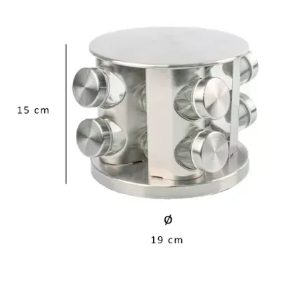 Especiero Giratorio, Condimentero Acero Inoxidable, x8 Frascos Ref: RGG-8
