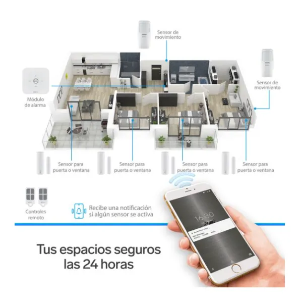 Sistema De Seguridad Wi-Fi Alarma, 6 Sensores (T-M) Ref: Shome-2100