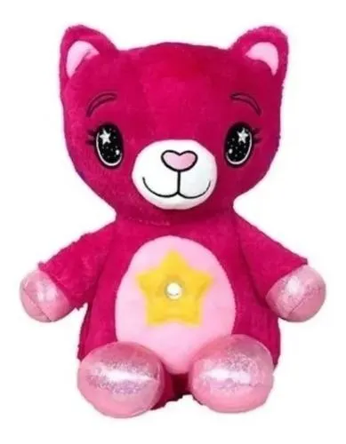 Peluche Luminoso Proyector De Estrellas Star Belly Rosado Con Musica